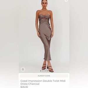 Selfie Leslie Charcoal Midi Dress